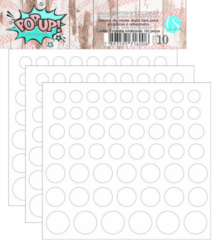Kit 03 Cartelas Pop Up - Adesivo de Volume