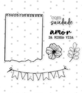 Cartela de Carimbos Cartas Para Você COM SAUDADE