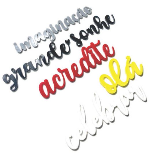 Títulos em Acrílico Colorido PORTUGUÊS HAPPY - Imagem 2