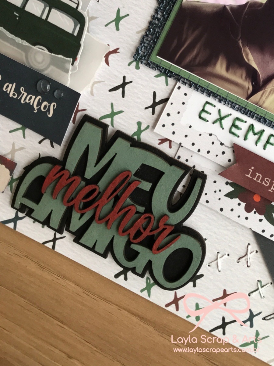 Aula ON LINE Layout com Moldura MEU MELHOR AMIGO - SEM KIT - Imagem 2